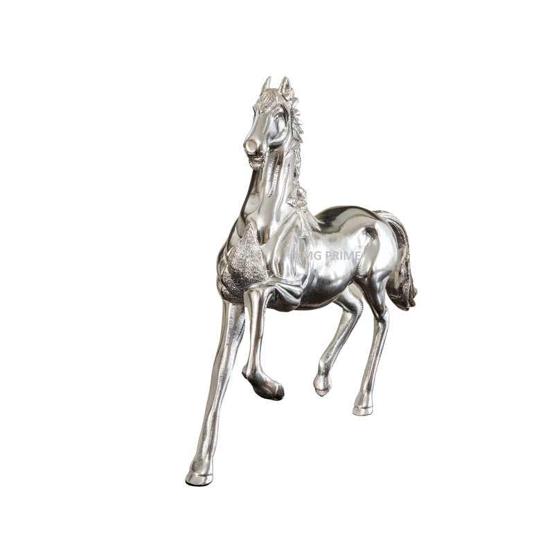 Union Rustic Apsel Horse Statue Hand Carved & Polished Solid Metal